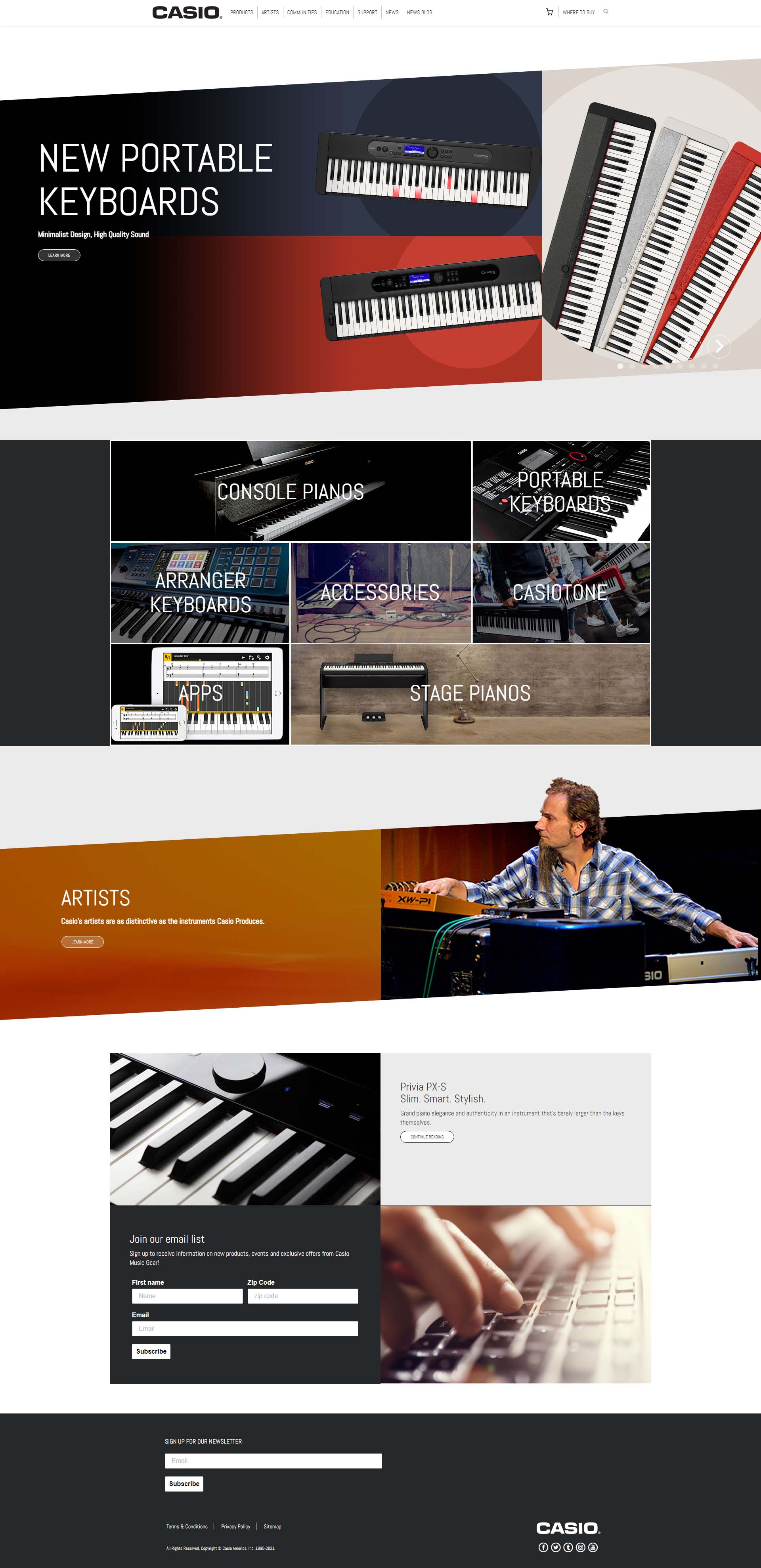 music home page